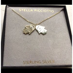Stella Picciotto Sterling Silver Hamsa Hand Evil Eye Pendant Necklace